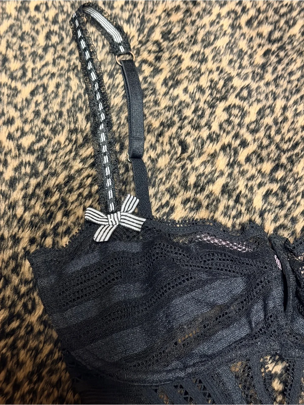 NWT Victoria Secret Black Lace Chemise with Garter Straps